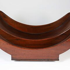 English Regency Mahogany Cheese Caddy, 19th Century, divided interior, raised on diminutive brass casters