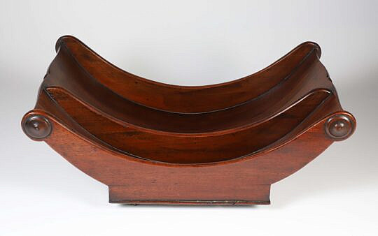 English Regency Mahogany Cheese Caddy, 19th Century, divided interior, raised on diminutive brass casters