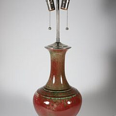 Sang de Boeuf Chinese High Glaze Porcelain Vase, 19th Century, Mounted as a Lamp