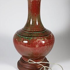 Sang de Boeuf Chinese High Glaze Porcelain Vase, 19th Century, Mounted as a Lamp