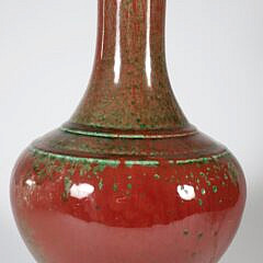 Sang de Boeuf Chinese High Glaze Porcelain Vase, 19th Century, Mounted as a Lamp