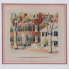 Doris and Richard Beer Watercolor on Paper “Main Street Home”