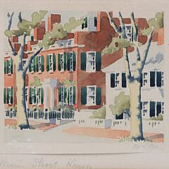 Doris and Richard Beer Watercolor on Paper “Main Street Home”