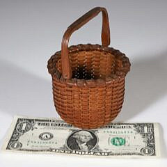2-Egg Nantucket Basket, Dark Patina