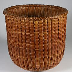 Ferdinand Sylvaro Tall Open Nantucket Waste Basket, ex-collection Katherine Seeler, with her stamp on the base