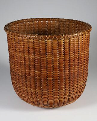Ferdinand Sylvaro Tall Open Nantucket Waste Basket, ex-collection Katherine Seeler, with her stamp on the base