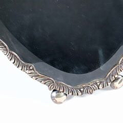 Sterling Silver Easel Mirror with Wood Backing