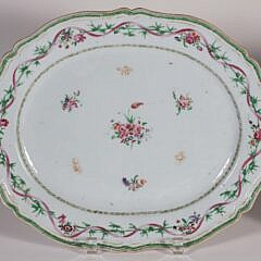 Fine Chinese Export Porcelain Famille Rose Platter and Soup Bowl, 18th Century