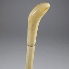 Whaler Made Smooth Grip Walking Stick, 19th Century