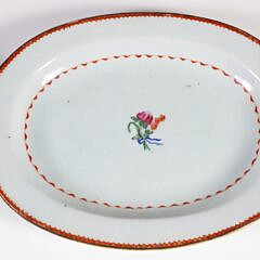 Pair of Diminutive Chinese Export Porcelain Famille Rose Decorated Platters, 18th Century