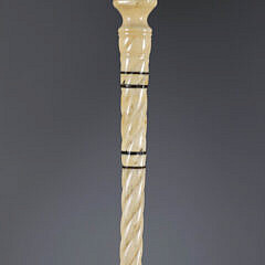 Whaler Made Walking Stick, 19th Century, antique whale ivory on whale bone shaft
