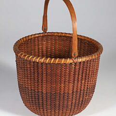 Fine Early Open Round Swing Handle Nantucket Lightship Basket