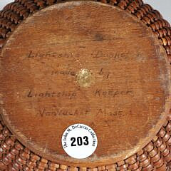 Fine Early Open Round Swing Handle Nantucket Lightship Basket