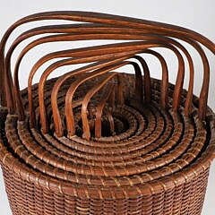 Rare Nest of Ten Jose Formoso Reyes Round Swing Handle Nantucket Baskets