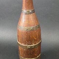 Antique English Oak Brass Bound Bottle