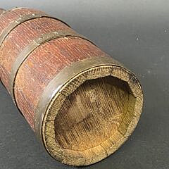 Antique English Oak Brass Bound Bottle