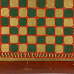 Folk Art Wood Framed Glass Checker Board, 19th Century