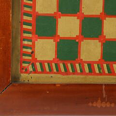 Folk Art Wood Framed Glass Checker Board, 19th Century