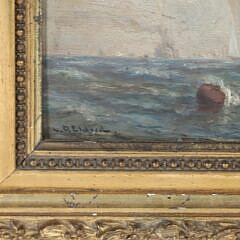 W.D. Eldred Oil on Panel “Yacht Race Off Marblehead”