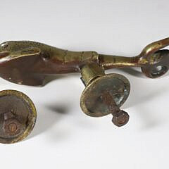 19th Century Brass Dolphin Door Knocker Inscribed MALTA