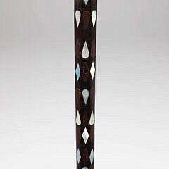 Whaler Made Pommel Grip Inlaid Walking Stick, 19th Century