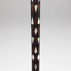 Whaler Made Pommel Grip Inlaid Walking Stick, 19th Century