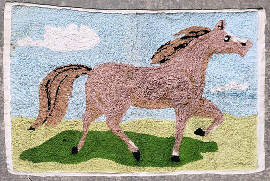 4071-955 Horse Hooked Rug A