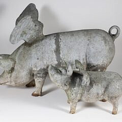 Two Vintage Bead Flying Pigs 