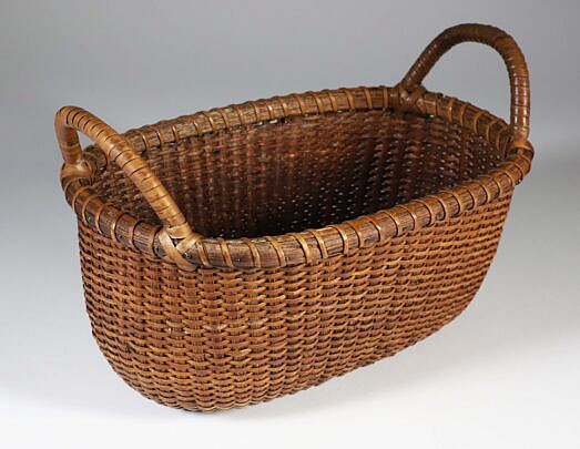 Oval Nantucket Basket with Wrapped Handles