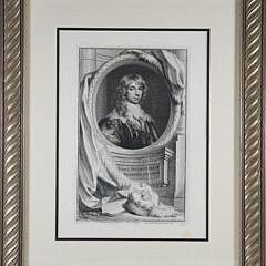 Jacobus Houbraken (Amsterdam 18th Century), Black and White Etching "James Stuart", circa 1740 matted and framed