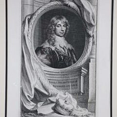 Jacobus Houbraken Black and White Etching “James Stuart”, circa 1740
