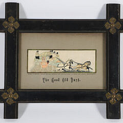 “The Good Old Days” Stevensgraph, Woven on Silk