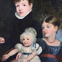 Oil on Canvas “Portrait of Three Young Siblings”, circa 1840