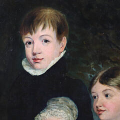 Oil on Canvas “Portrait of Three Young Siblings”, circa 1840