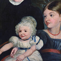 Oil on Canvas “Portrait of Three Young Siblings”, circa 1840