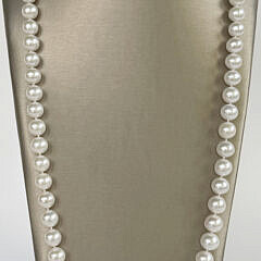 Fine 10mm-13.5mm White Freshwater Pearl Opera Length Necklace, 14k Gold Clasp