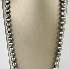 Fine 12mm-14mm Tahitian South Sea Pearl Necklace, 14k White Gold Clasp