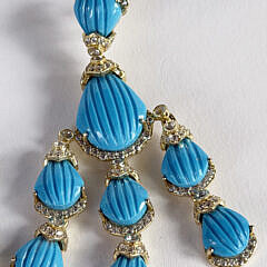 Pair of Howlite, Natural Zircon, White Topaz Chandelier Earrings