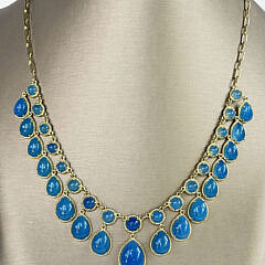 Blue Chalcedony Sterling Silver Vermeil Necklace