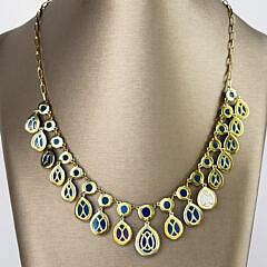 Blue Chalcedony Sterling Silver Vermeil Necklace