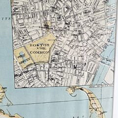 Vintage Walker Lithograph Publishing Company Map of Massachusetts, 20th century