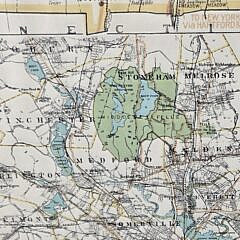 Vintage Walker Lithograph Publishing Company Map of Massachusetts, 20th century