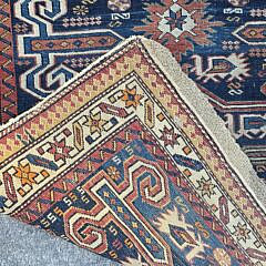Antique Caucasian Kuba Oriental Scatter Rug Carpet