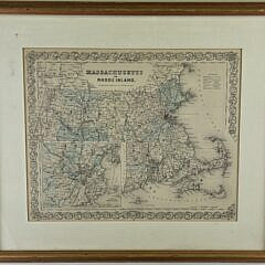 Antique Colton & Co Map of Massachusetts and Rhode Island, 19th century
