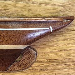 Vintage Carved Half Hull Boat Model, 20th century