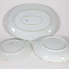 Three Hand Painted Herend Porcelain “Apponyi Orange” Floral Decorated Serving Pieces