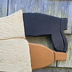 David Small Carved & Painted Folk Art Nantucket Sea Captain Plaque