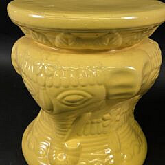 Pair of Ceramic Yellow Glaze Elephant Garden Stools