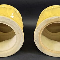 Pair of Ceramic Yellow Glaze Elephant Garden Stools