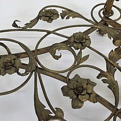 Vintage Art Deco Floral Gilt Oval Coffee Table, 20th century